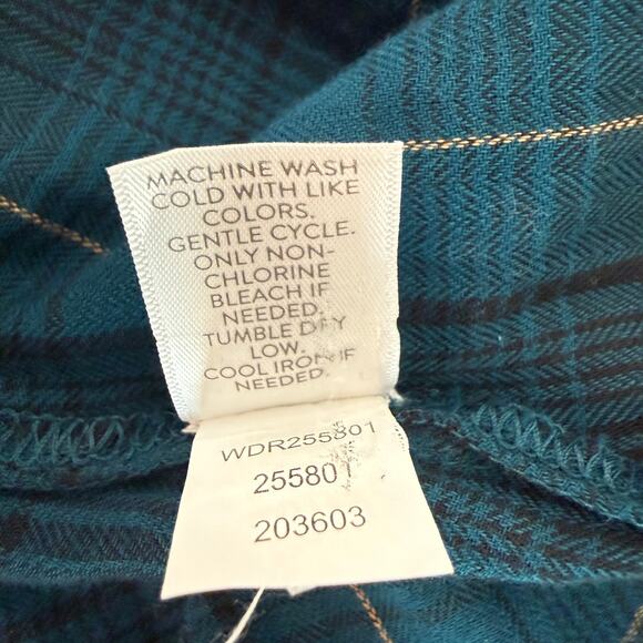 NWT J.Jill Plaid Button Front Shirt Dress Tunic Green Navy Check | Medium - Picture 6 of 8